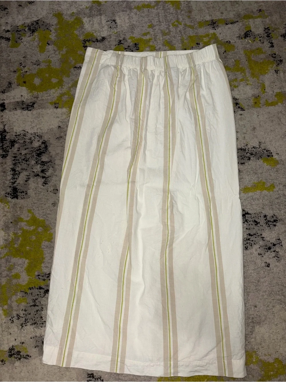 a new day Cream Skirt with Beige and Pale Green Stripes